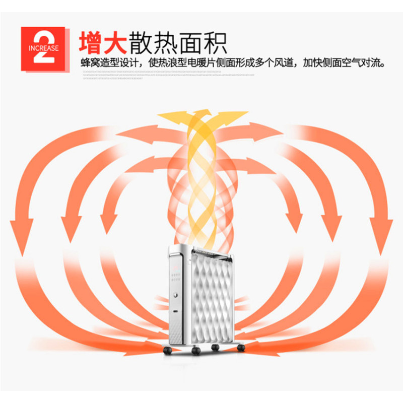 先锋油汀取暖器家用电油汀大面积速热电暖器气片暖气机卧室节能烘衣加湿防烫安全 [取暖加湿+倾倒断电]CY52MM-15高清大图