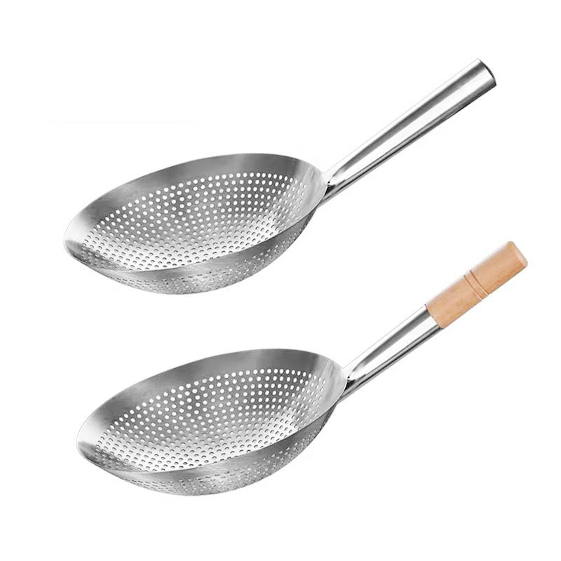 橙亿鸿 不锈钢大漏勺 油鼓漏圆孔网抄大捞勺 直径30cm/把高清大图