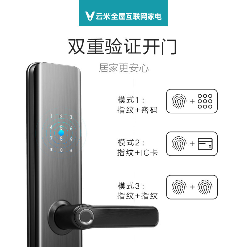 VIOMI云米智能指纹锁家用防盗门锁智能锁全自动大门小米家电子密码锁锁具