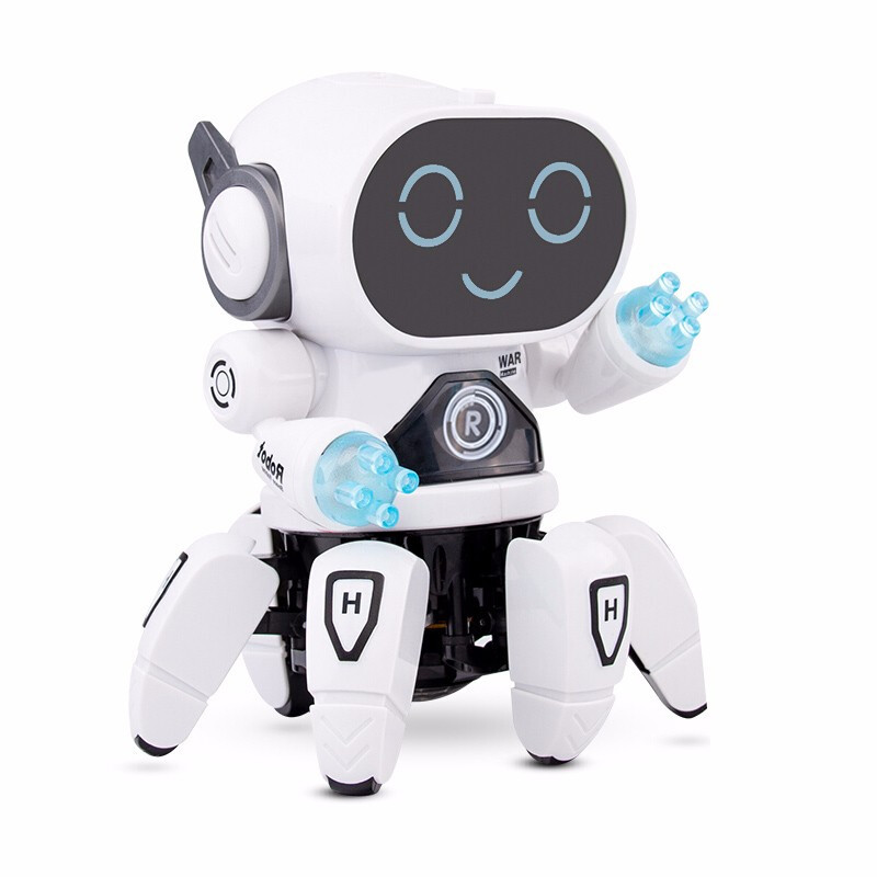 小八爪鱼万向电动机器人玩具早教对打男孩女孩儿童 白色