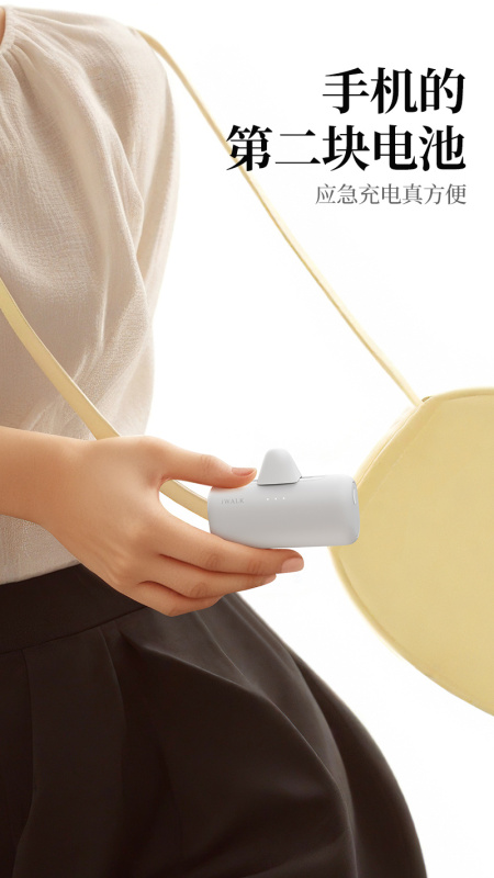 爱沃可[3C认证可上飞机]LPS002 快充 尾插移动电源 5000毫安/lightning+type-c适用/黑色高清大图