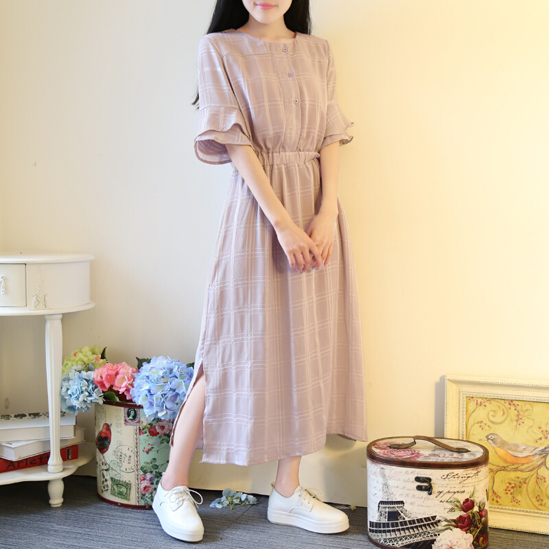 夏季雪纺连衣裙韩版学生文艺甜美田园森系仙女长裙小清新裙子女夏