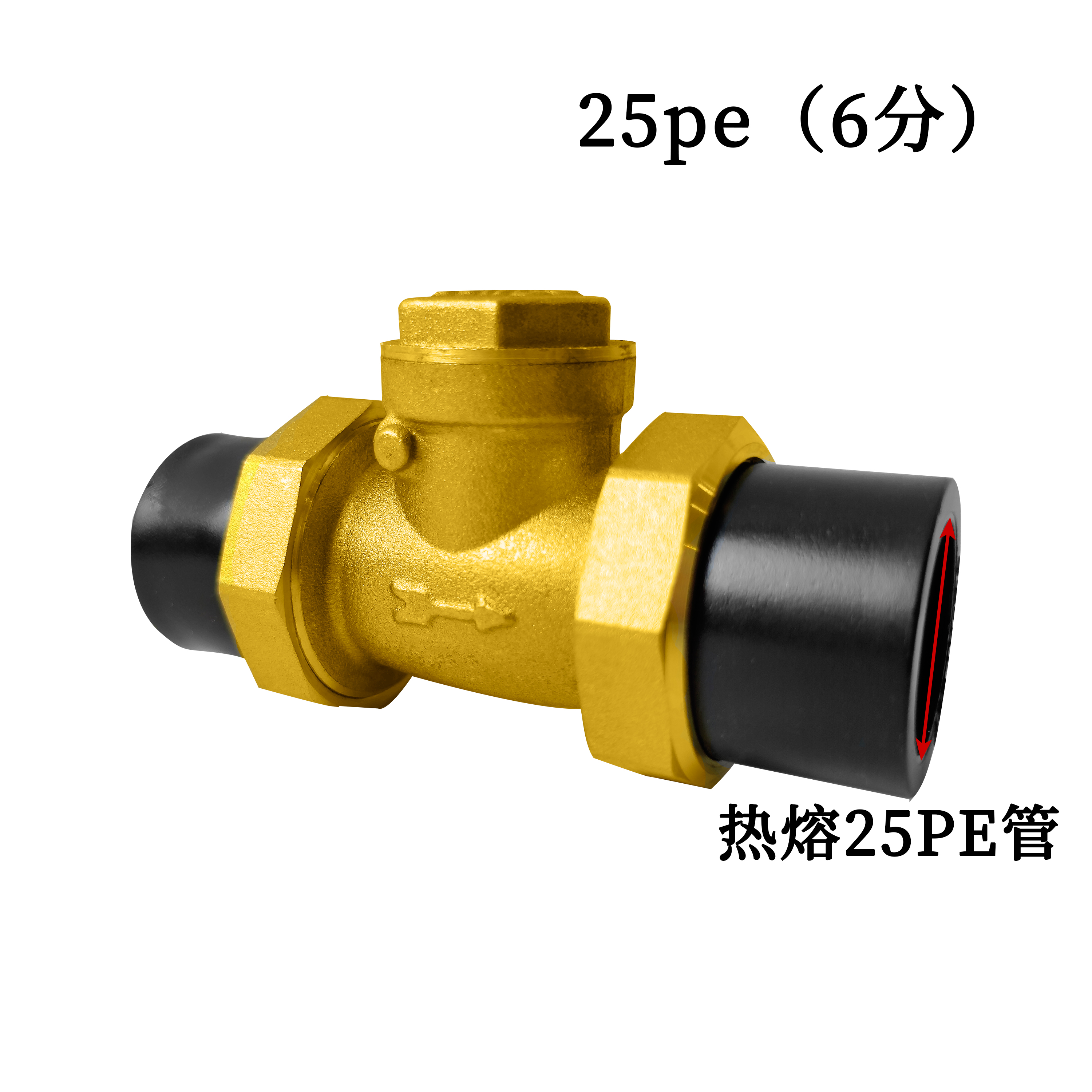杉外山 PE热熔管件 铜卧式止回阀 个高清大图