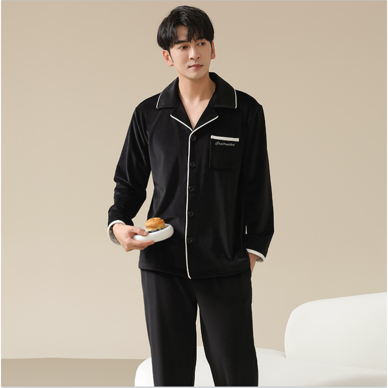 纤丝鸟(Tinsino) 纤丝鸟 秋冬新品海岛绒系列加绒加厚家居服男士长袖长裤睡衣套装9217B XXXL