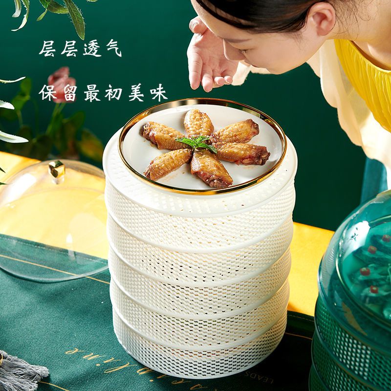 轻奢绿 单层-菜罩 厨房盖菜罩家用塑料特大号夏天菜罩防蚊蝇罩饭菜防尘罩剩菜收纳架