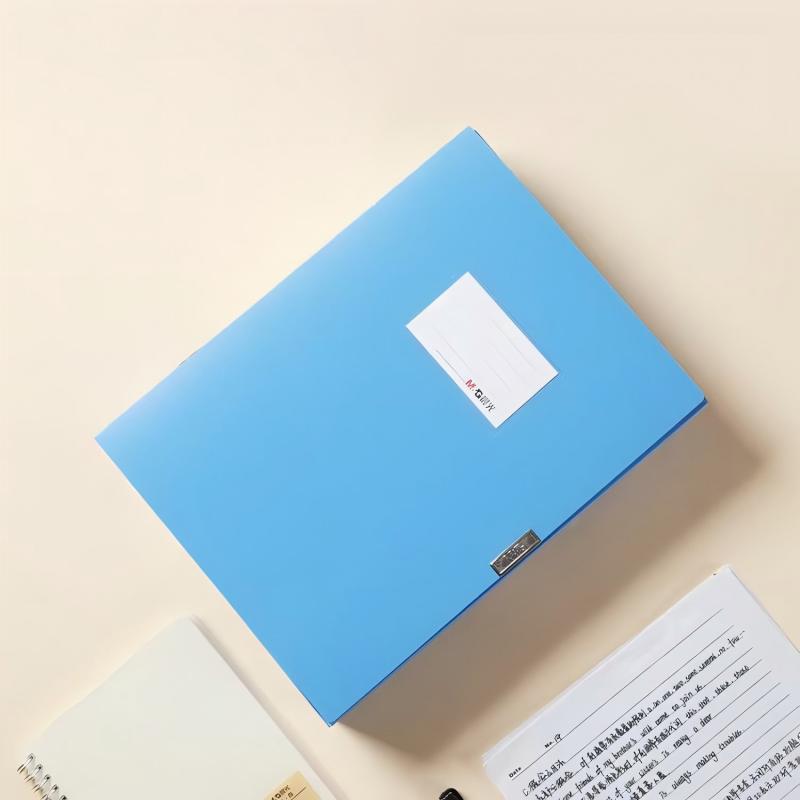 晨光(M&G)ADM94817B 3寸档案盒文件收纳整理 耐用牢固粘扣 A4文件盒资料盒 背宽55mm 蓝色2个装
