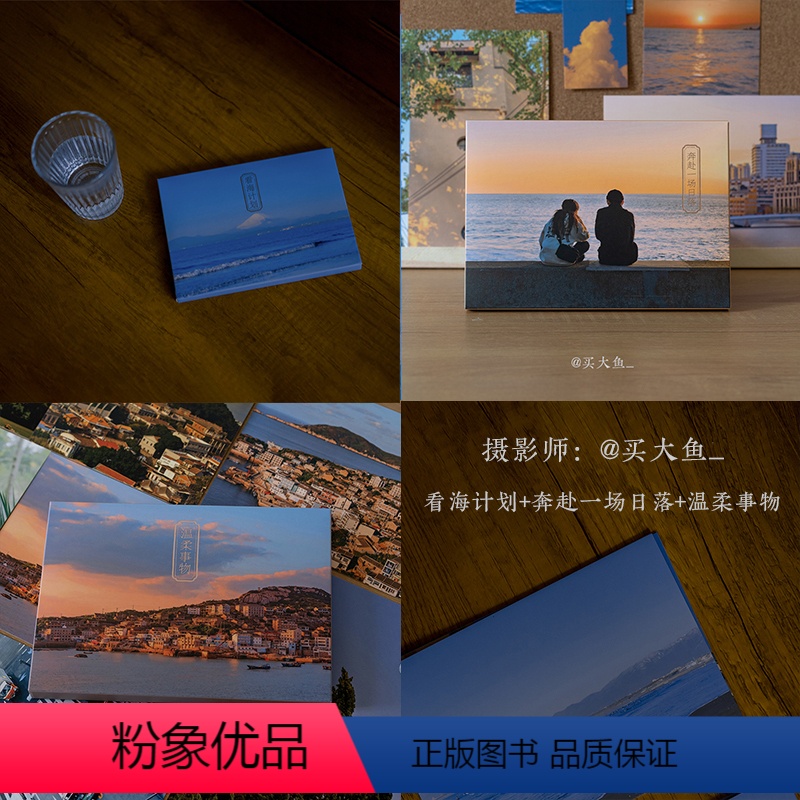 【正版】看海计划+奔赴一场日落+温柔事物全套3册明信片 摄影师@买大鱼28张艺术摄影作品日系风景明信片 清新文艺治愈系