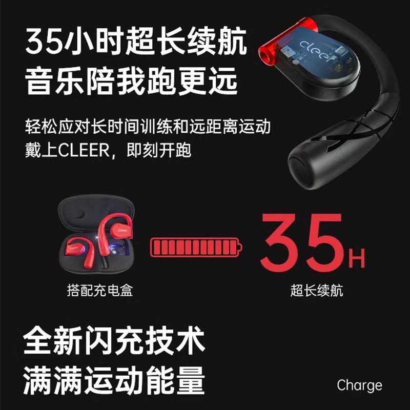 CLEER ARC II音乐版开放式TWS蓝牙耳机 运动版 黑金色高清大图