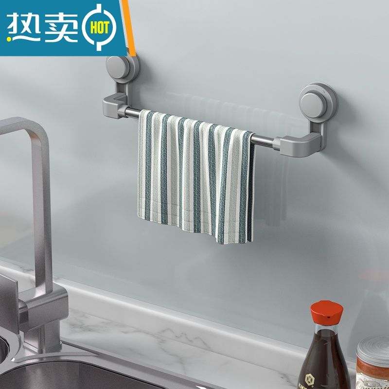 敬平不锈钢毛巾架免打孔卫生间浴室浴巾挂架毛巾杆卫浴收纳壁挂置物架 [简约白]单层中款[可挂2条毛巾]浴室置物架高清大图