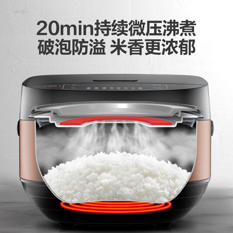 Midea 美的电饭煲 MB-FB50M205 智能预约 微压焖香 家用多功能煮饭电饭锅 5L大容量