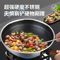 乐扣乐扣不粘锅炒锅家用炒菜锅不锈钢电磁炉燃气灶专用平底锅32CM