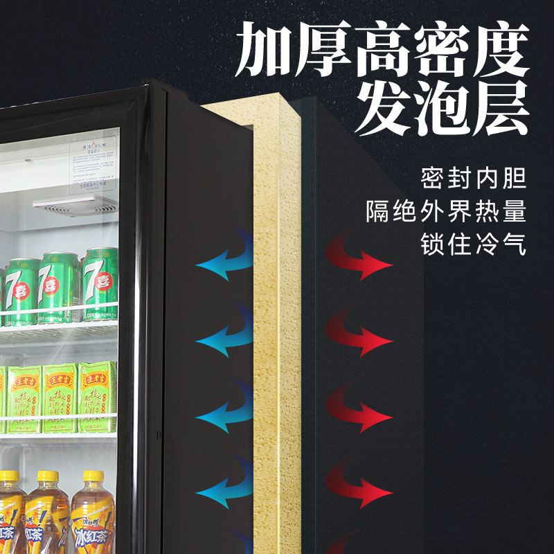 穗凌(SUILING)LG4-336TF商用立式展示柜饮料柜汽水矿泉水柜风直冷速冻冷藏双层玻璃新款可拆卸灯箱336升
