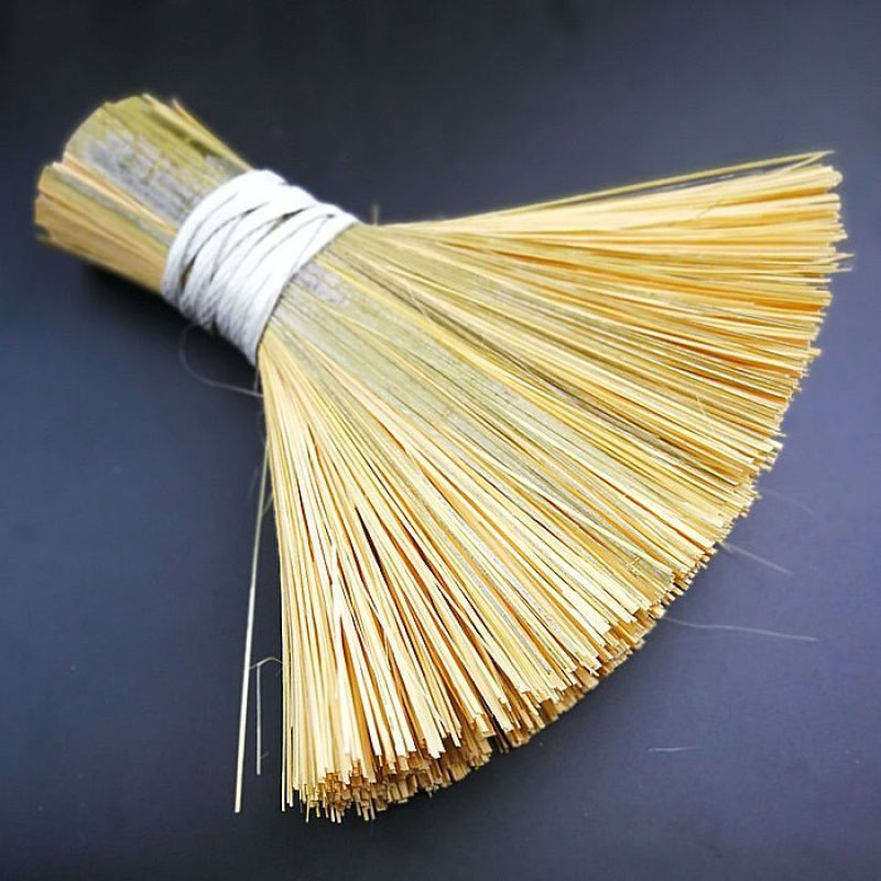 刷锅神器竹子刷洗锅刷木长柄手工竹子丝刷锅刷子洗碗厨房清洁刷锅 竹刷小号 (长20CM) 1把