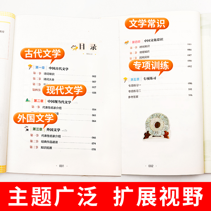 [全2册]文学常识+古诗词 小学通用 [正版]2024新版小学生必背文学常识大全思维导图初中高中必背文学文化常识1-6年