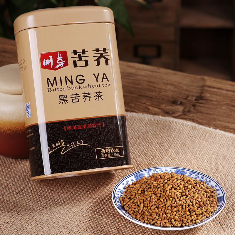 明芽苦荞茶四川大凉山特产铁罐全株苦荞麦花草茶花茶320g