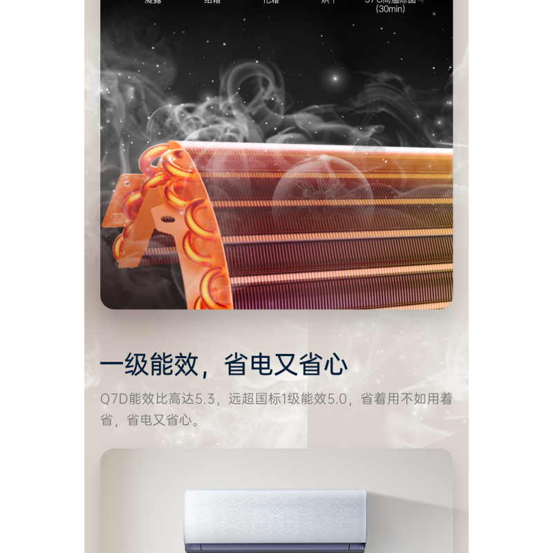 长虹空调全无尘KFR-26GW/Q7C+R1进气口全无尘左右分区送风