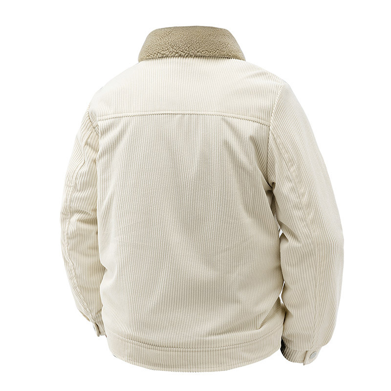 啄木鸟加绒外套男秋冬2025新款加厚保暖男士上衣休闲翻领夹克男款高清大图