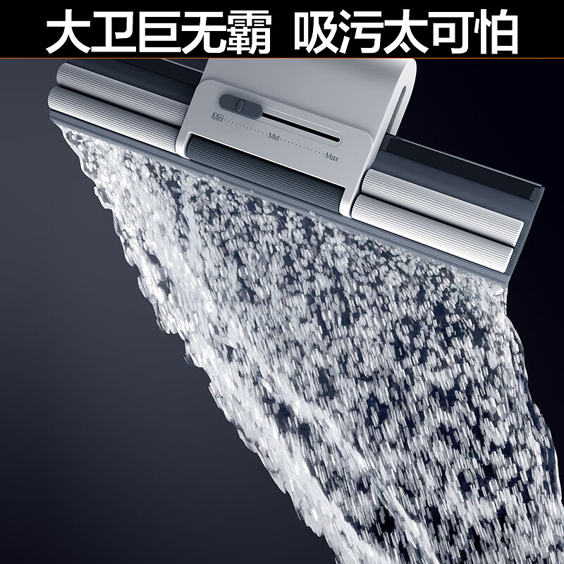 大卫胶棉拖把38cm海绵头杆长132cm2头 M12巨无霸滚轮式大号胶棉拖高清大图