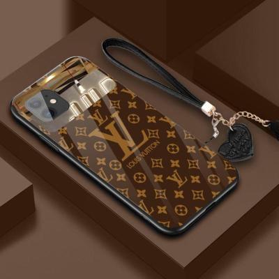 苹果12promax手机壳iphone11镜面xsmax保护套8plus防摔xr潮牌玻璃棕色