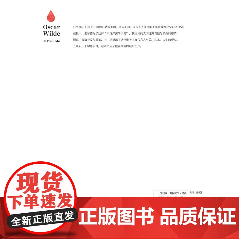 自深深处 奥斯卡·王尔德 袒露灵魂之作书写不敢说出名字的爱 夜莺与玫瑰外国文学自传体文学小说 王尔德作品集湖南文艺出版社高清大图