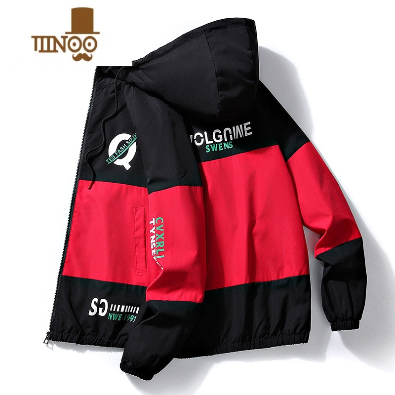 YANXU外套男休闲潮流青少年韩版男士夹克学生薄款连帽工装百搭上衣高清大图