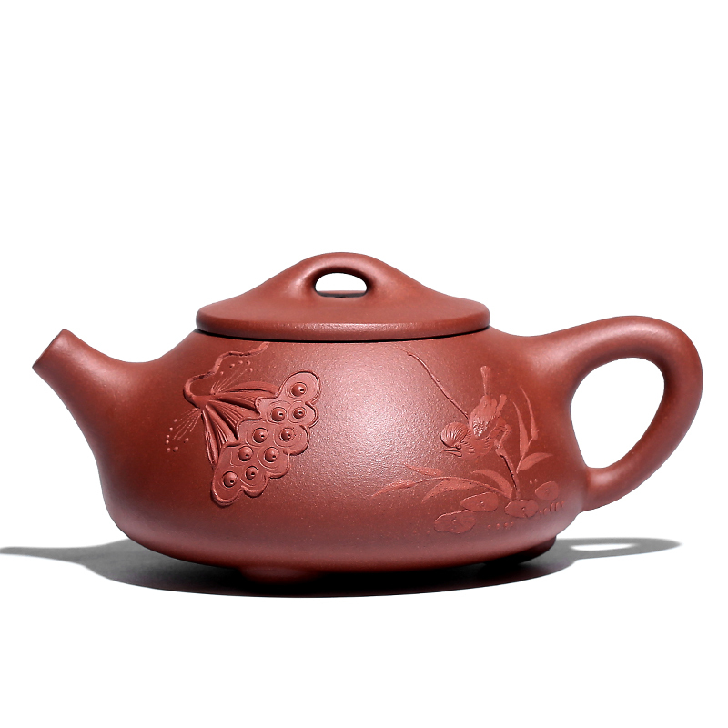 常生源 紫砂壶茶具功夫茶壶宜兴全手工泥绘 国工收藏蔡顺祥石瓢壶200ml