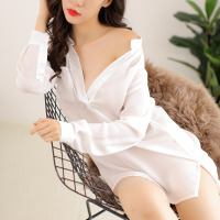 霏慕 情趣内衣 雪纺衬衫女 成人用品性感制服惑 Fee et moi其他锦纶 女式情趣睡衣情趣白衬衣长袖 7748 白色