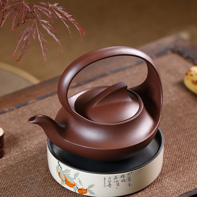 MULTIPOTENT宜兴紫砂壶原矿老紫泥茶壶国家工艺美术师陈浩曲壶460ml
