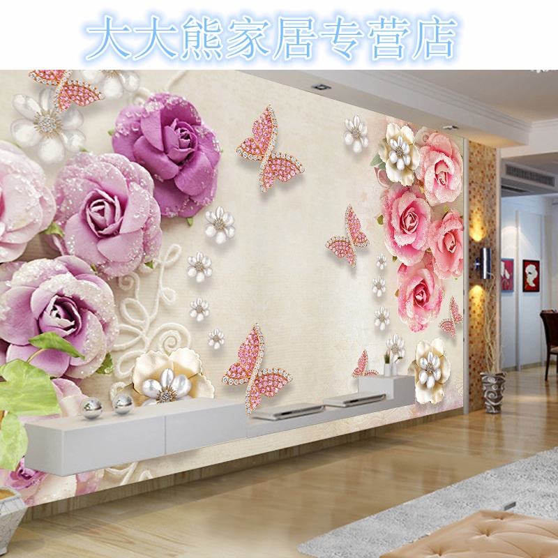 5D立体壁画电视背景墙壁纸客厅卧室8d影视墙墙布欧式浮墙纸壁布