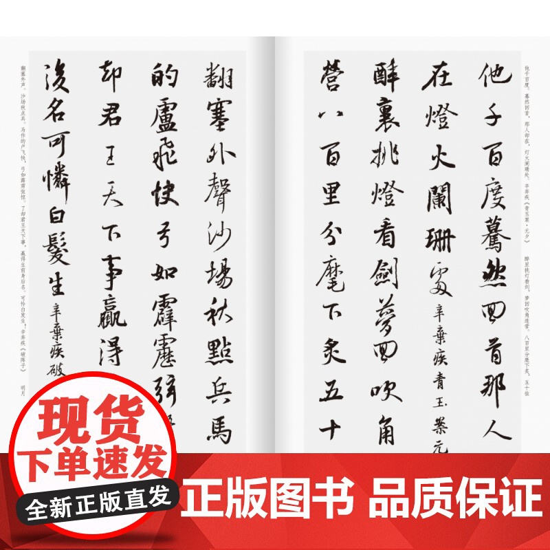 王羲之行书集字宋词一百首 中国历代经典碑帖集字 字体忠于高清大图