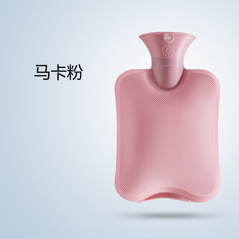 京京日上JingJingRS 热水袋注水热敷暖肚子暖水袋暖手宝冲水暖手袋可爱马卡粉 1000ml