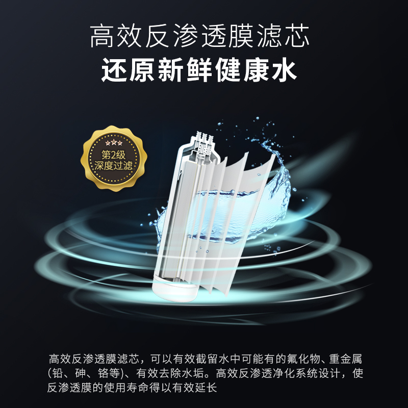 [热卖款]3M智能家用直饮净水器即滤型无桶大流量低废水1:1直饮反渗透净水机医疗产品事业部出品R8-39G高清大图