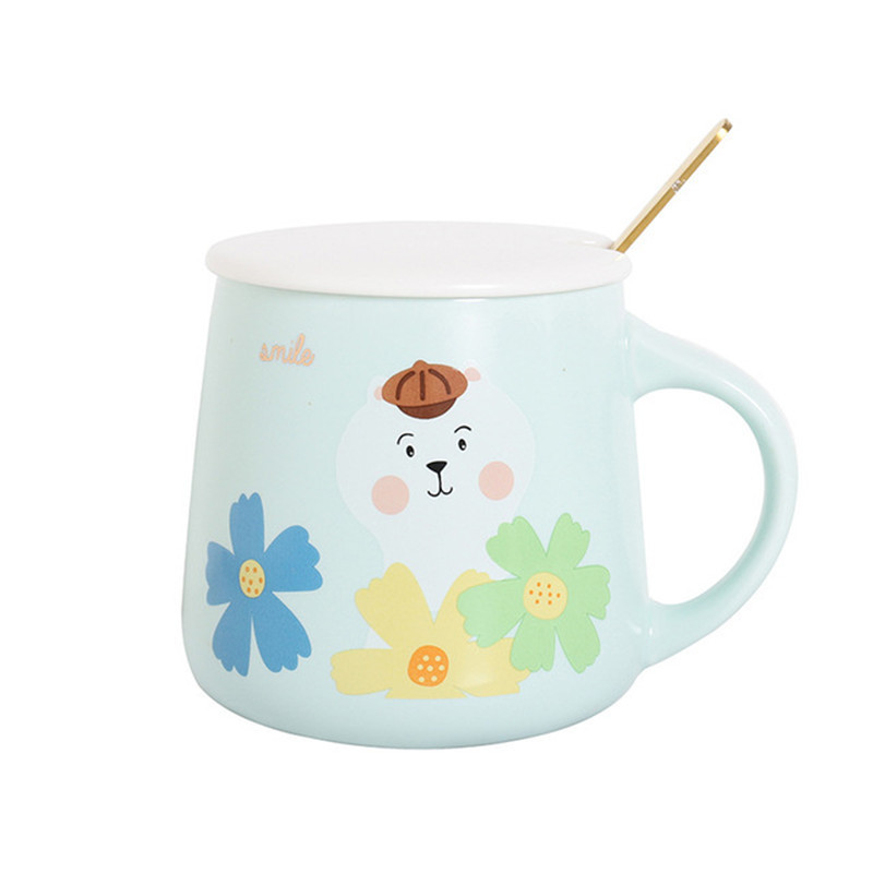 小花喵星人陶瓷杯卡通可爱水杯