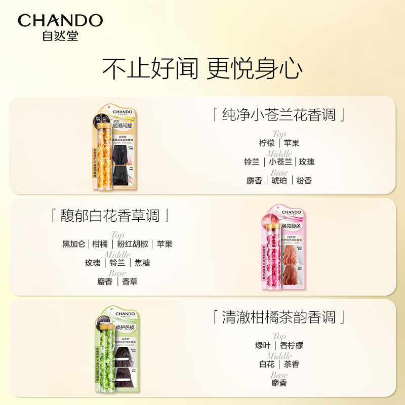 自然堂(CHANDO) 柔顺亮泽润发精油1mL×20颗装高清大图