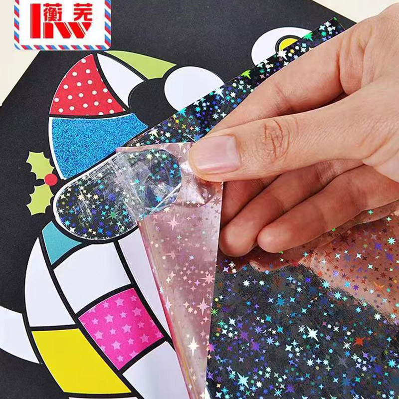 儿童斑彩贴幼儿园魔幻艺术班彩转印画宝宝玩具手工制作贴纸画 15张交通主题高清大图