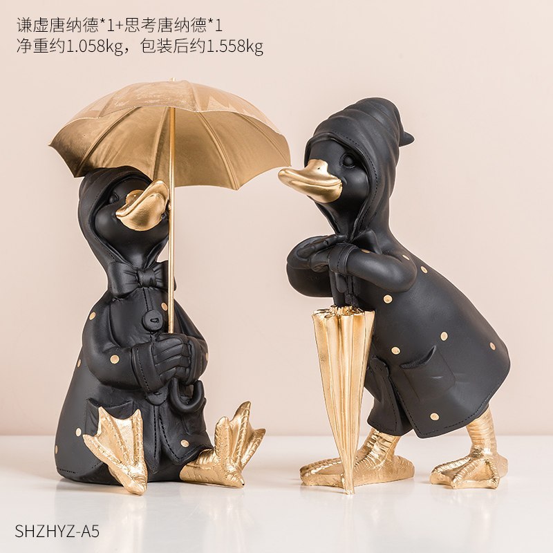 创意家居酒柜电视柜儿童房间卧室装饰品书柜桌面摆设两只唐纳德组合5