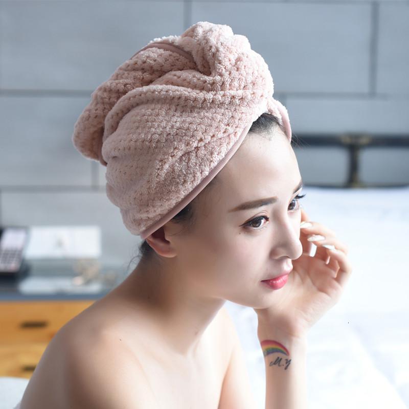 干发帽包头发的速干帽毛巾吸水擦头发女士纯色干发巾浴帽 三维工匠 咖啡色(一条装)