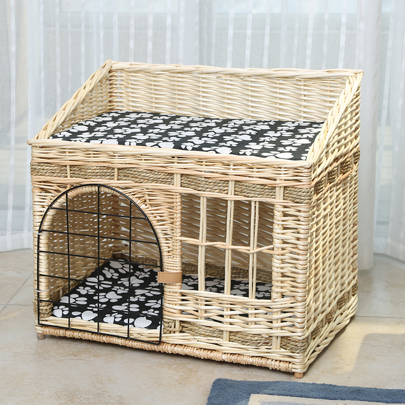 夏季猫窝四季通用藤编猫屋封闭式猫别墅猫笼网红猫咪窝猫产房狗窝高清大图