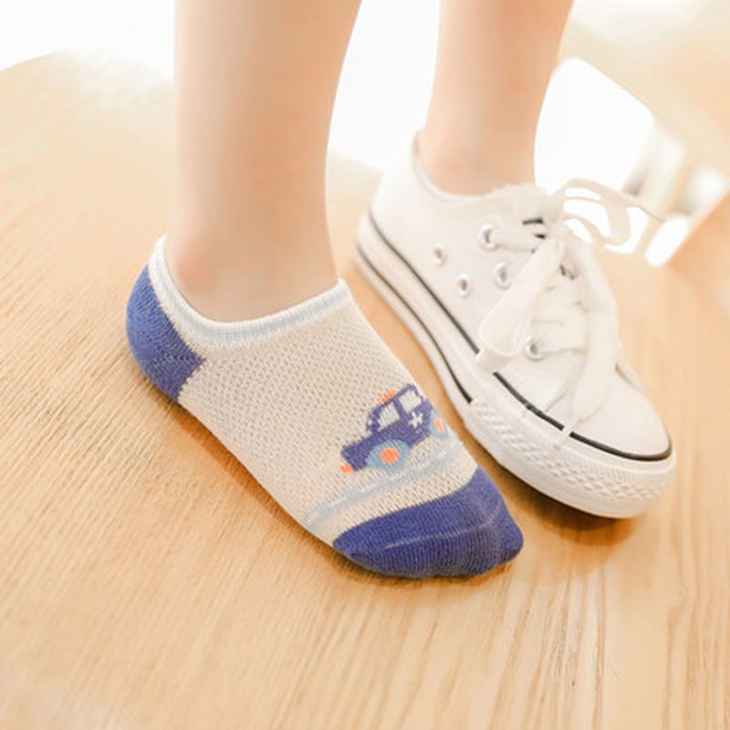 儿童船袜夏季薄款男童浅口透气夏天隐形男孩棉质薄网眼短袜防滑