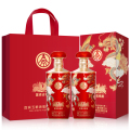 五粮液股份富贵吉祥金装52度500ml*2瓶礼盒装浓香型纯粮食白酒喜宴礼赠佳品