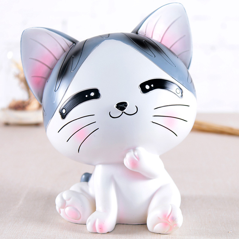 存钱罐大号卡通储蓄罐女生创意生日工艺品摆件起司猫存钱罐a可可