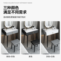 欧梵森 现代简约轻奢岩板梳妆台收纳柜一体伸缩边柜组合意式极简小户型化妆桌北欧卧室化妆台ins网红梳妆桌子
