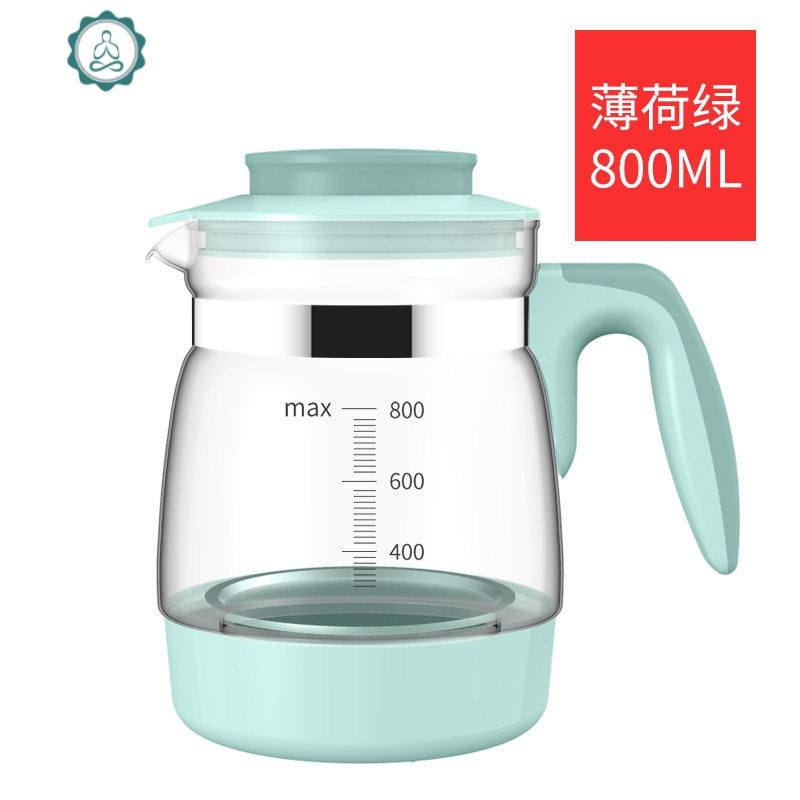 恒温调奶器玻璃壶家用热水壶透明凉水杯大容量烧水壶 封后 咖啡色0.8保温壶