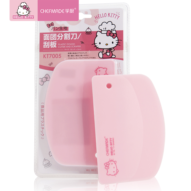 学厨 HELLO KITTY正版授权 凯蒂图案拱形刮板 刮刀 塑料吐司馒头面团切刀 家用烘焙工具 不伤模具 KT7005