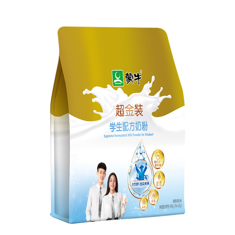 蒙牛超金装学生奶粉400g袋装(2024.12.28起到期)营养早餐冲饮牛奶粉袋 临期特价