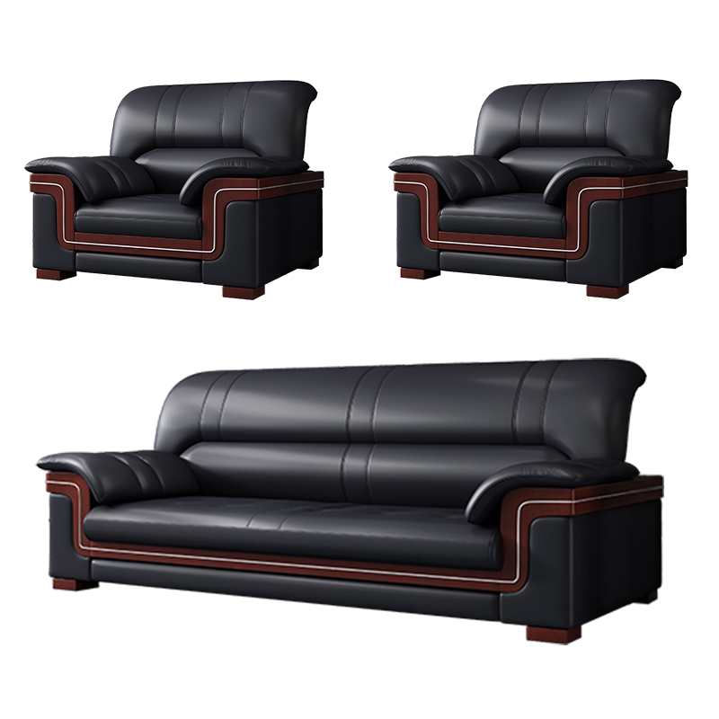 易企采 商务接待会客办公沙发 单+单+三人位加厚耐磨西皮 单位:套