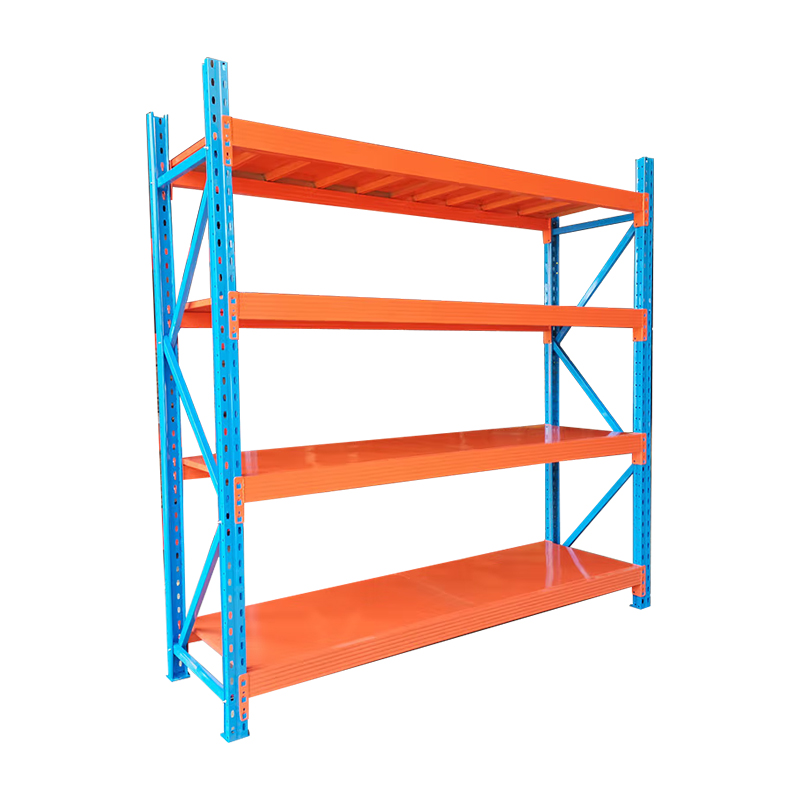 臻远 ZY4121566重型货架置物架四层主架 蓝+橘红 2500*600*2000mm 500kg