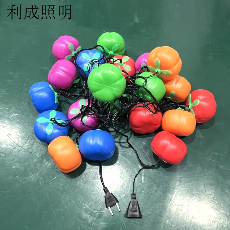 利成照明 LED灯笼串 10米20灯 柿子款 彩色高清大图