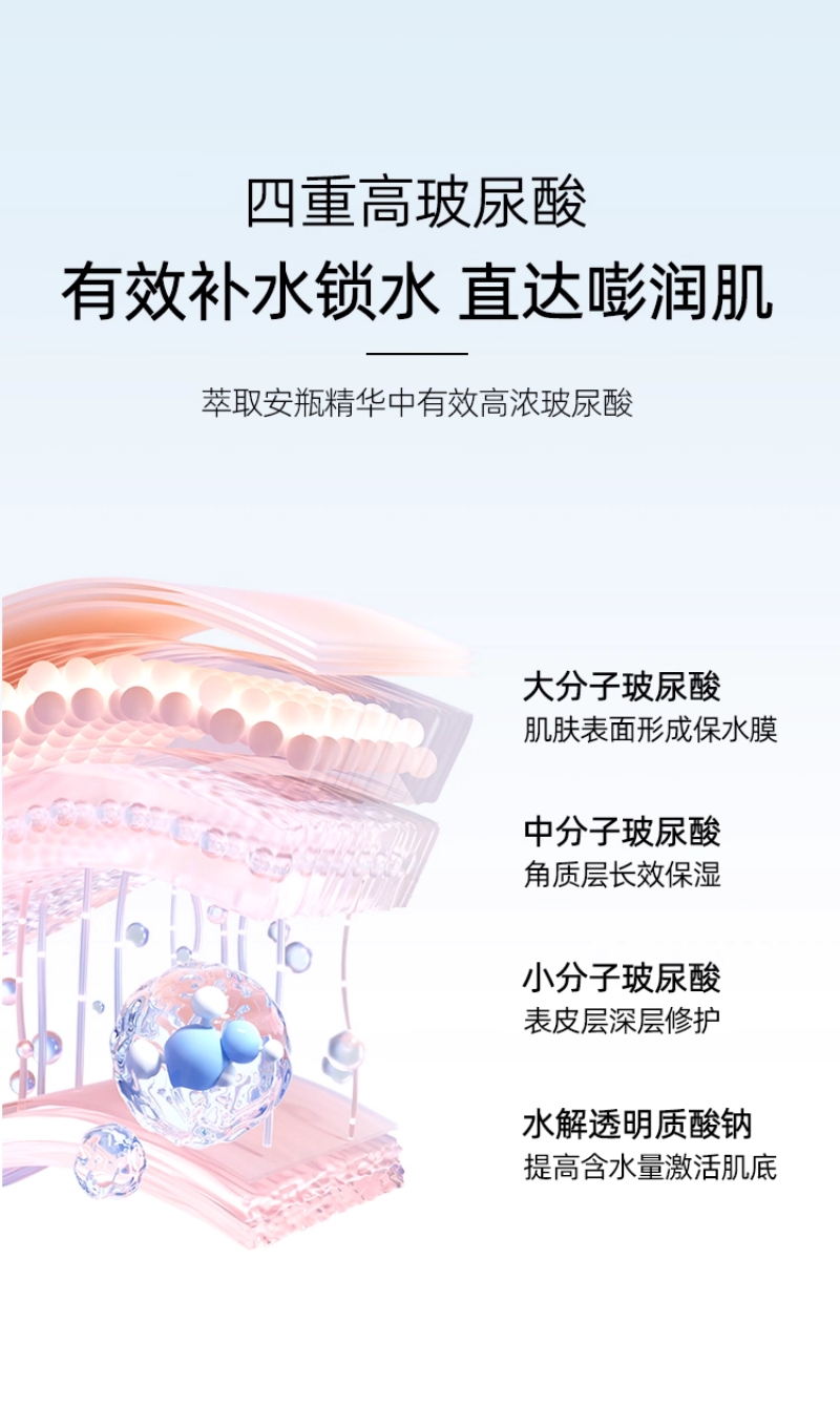 私信盈润嫩肤安瓶精华面膜 玻尿酸小分子深透补水柔嫩肌肤男女贴片式 26ml/片*10片高清大图