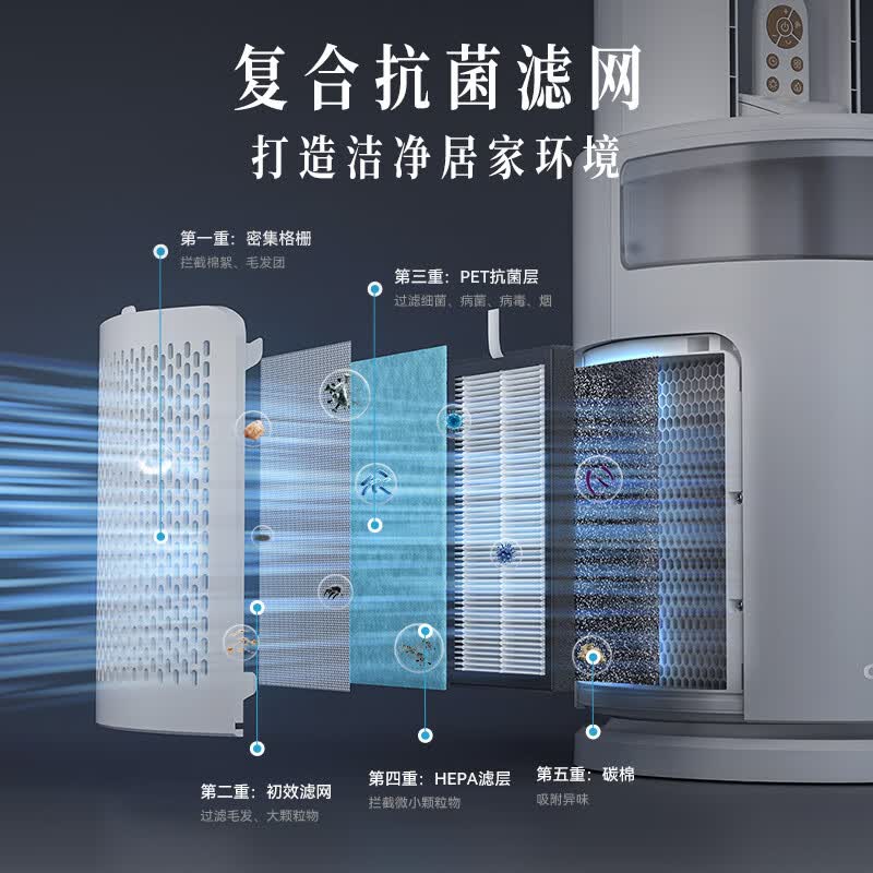 大宇(DAEWOO)无叶风扇AM08S (标配无加湿版)奶糖白高清大图